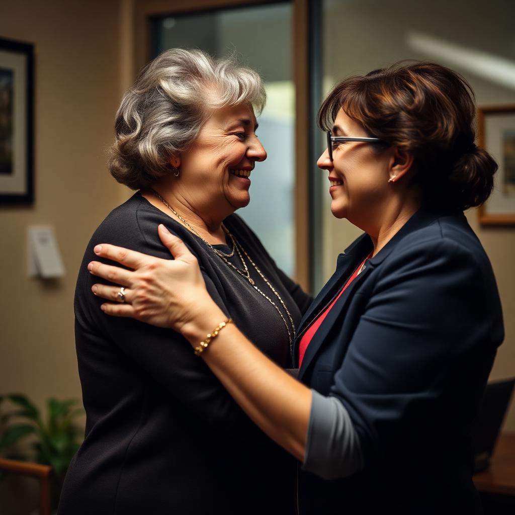 Woman veteran and her Claims Specialist share a quiet moment after a decision letter — illustrative placeholder.
